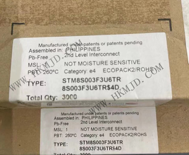 供應(yīng)8位微控制器 STM8S003F3U6TR 具有8 KB Flash、16 MHz CPU和集成EEPROM