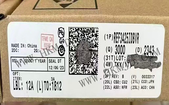 德州儀器 REF3425IDBVR：低溫漂 (6ppm/°C)、低功耗、高精度 CMOS 電壓基準