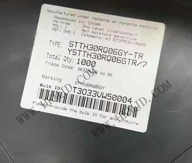 供應(yīng) STTH30RQ06GY 一款汽車級 600V、30A 超快軟恢復(fù)二極管