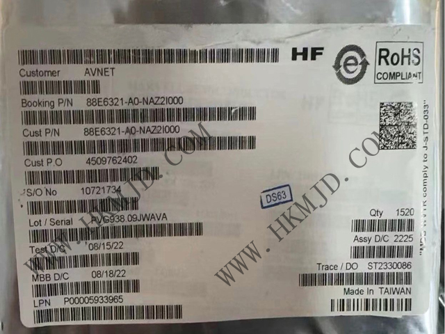 【供應(yīng)】Marvell 88E6321-A0-NAZ2I000 7端口汽車以太網(wǎng)交換機  | 原裝現(xiàn)貨直供